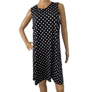 Nik And Nash Black/White Polkadot Knee Length Casual Dress Size XL